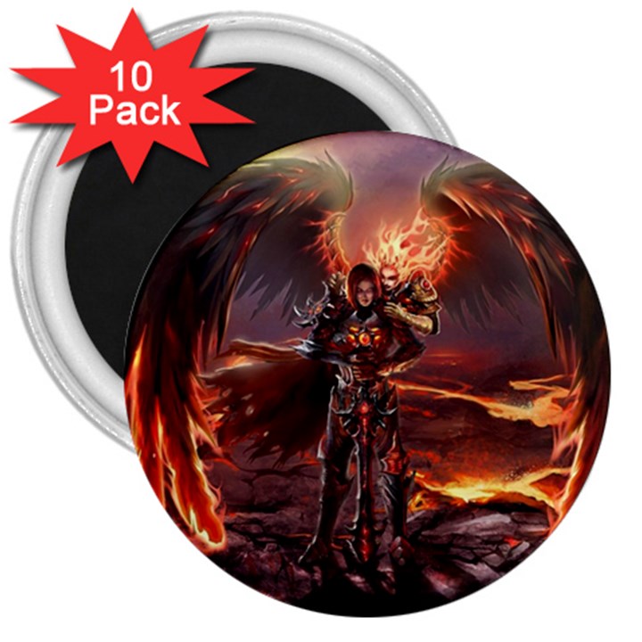 Fantasy Art Fire Heroes Heroes Of Might And Magic Heroes Of Might And Magic Vi Knights Magic Repost 3  Magnets (10 pack) 