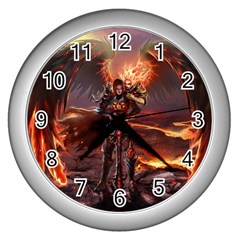 Fantasy Art Fire Heroes Heroes Of Might And Magic Heroes Of Might And Magic Vi Knights Magic Repost Wall Clock (silver) by Sudhe