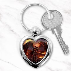 Fantasy Art Fire Heroes Heroes Of Might And Magic Heroes Of Might And Magic Vi Knights Magic Repost Key Chains (heart)  by Sudhe