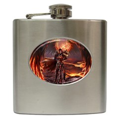 Fantasy Art Fire Heroes Heroes Of Might And Magic Heroes Of Might And Magic Vi Knights Magic Repost Hip Flask (6 Oz) by Sudhe