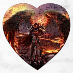 Fantasy Art Fire Heroes Heroes Of Might And Magic Heroes Of Might And Magic Vi Knights Magic Repost Jigsaw Puzzle (heart) by Sudhe