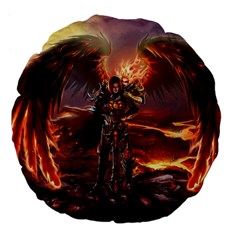 Fantasy Art Fire Heroes Heroes Of Might And Magic Heroes Of Might And Magic Vi Knights Magic Repost Large 18  Premium Flano Round Cushions by Sudhe