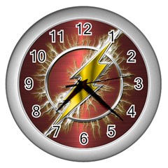 Flashy Logo Wall Clock (silver) by Sudhe