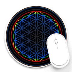 Flower Of Life Round Mousepads by Sudhe