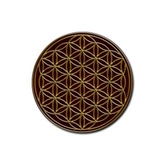 Flower Of Life Rubber Coaster (round)  by Sudhe