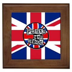 Punk Not Dead Music Rock Uk United Kingdom Flag Framed Tiles by Sudhe