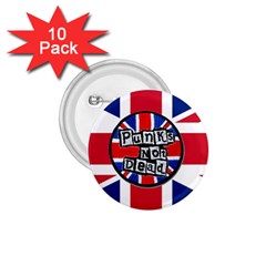 Punk Not Dead Music Rock Uk United Kingdom Flag 1 75  Buttons (10 Pack) by Sudhe