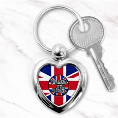 Punk Not Dead Music Rock Uk United Kingdom Flag Key Chains (heart)  by Sudhe