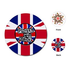 Punk Not Dead Music Rock Uk United Kingdom Flag Playing Cards (round) by Sudhe