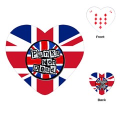 Punk Not Dead Music Rock Uk United Kingdom Flag Playing Cards (heart) by Sudhe