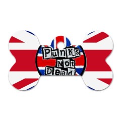 Punk Not Dead Music Rock Uk United Kingdom Flag Dog Tag Bone (one Side) by Sudhe