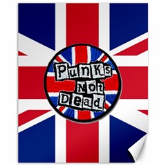 Punk Not Dead Music Rock Uk United Kingdom Flag Canvas 11  X 14  by Sudhe