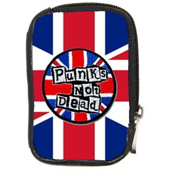 Punk Not Dead Music Rock Uk United Kingdom Flag Compact Camera Leather Case