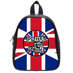 Punk Not Dead Music Rock Uk United Kingdom Flag School Bag (small) by Sudhe