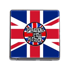 Punk Not Dead Music Rock Uk United Kingdom Flag Memory Card Reader (square 5 Slot) by Sudhe