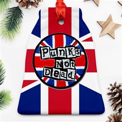 Punk Not Dead Music Rock Uk United Kingdom Flag Bell Ornament (two Sides) by Sudhe