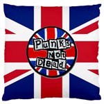 Punk Not Dead Music Rock Uk United Kingdom Flag Large Cushion Case (One Side) Front