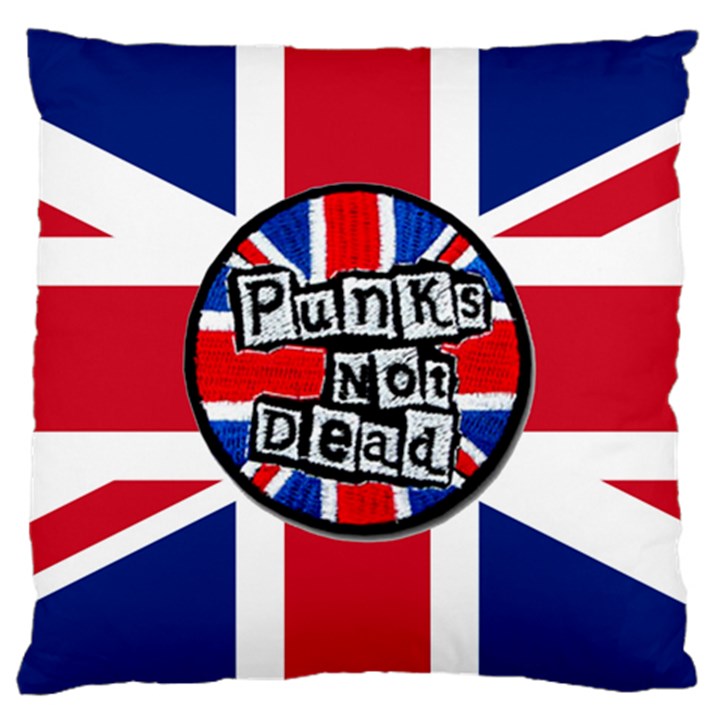 Punk Not Dead Music Rock Uk United Kingdom Flag Large Cushion Case (One Side)