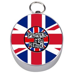 Punk Not Dead Music Rock Uk United Kingdom Flag Silver Compasses by Sudhe