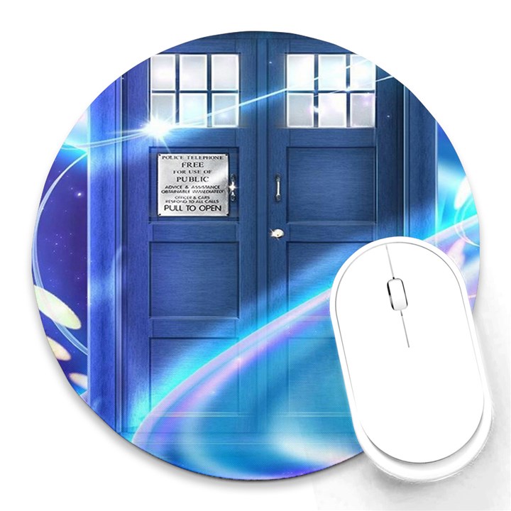 Tardis Space Round Mousepads