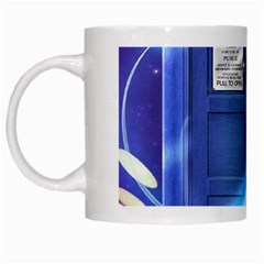 Tardis Space White Mugs by Sudhe