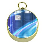 Tardis Space Gold Compasses Front