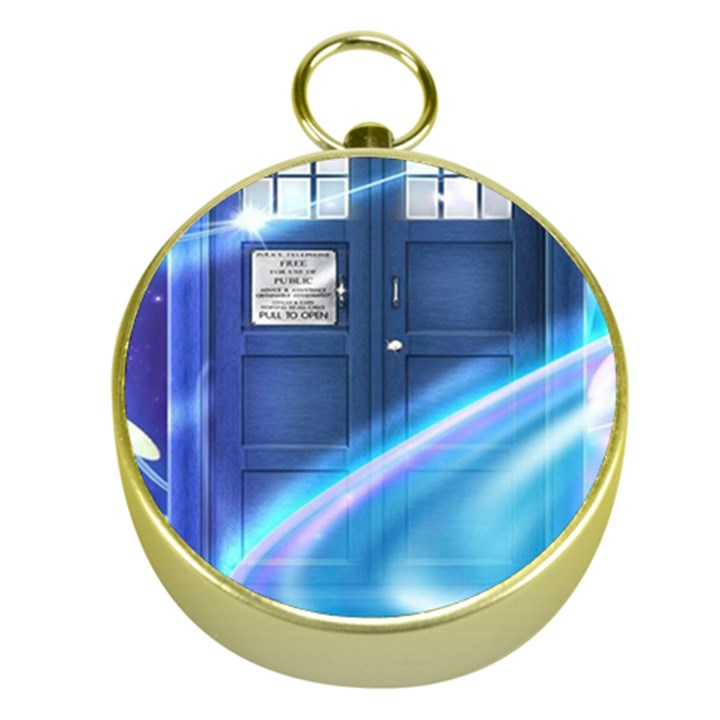 Tardis Space Gold Compasses