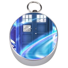 Tardis Space Silver Compasses by Sudhe