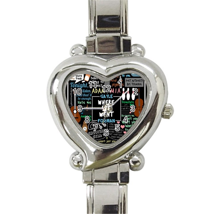 Book Quote Collage Heart Italian Charm Watch