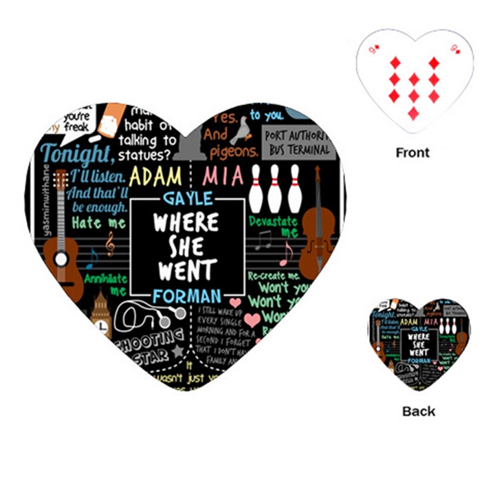 Book Quote Collage Playing Cards (Heart)