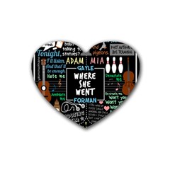 Book Quote Collage Heart Coaster (4 Pack)  by Sudhe