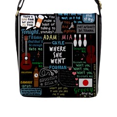 Book Quote Collage Flap Closure Messenger Bag (l) by Sudhe