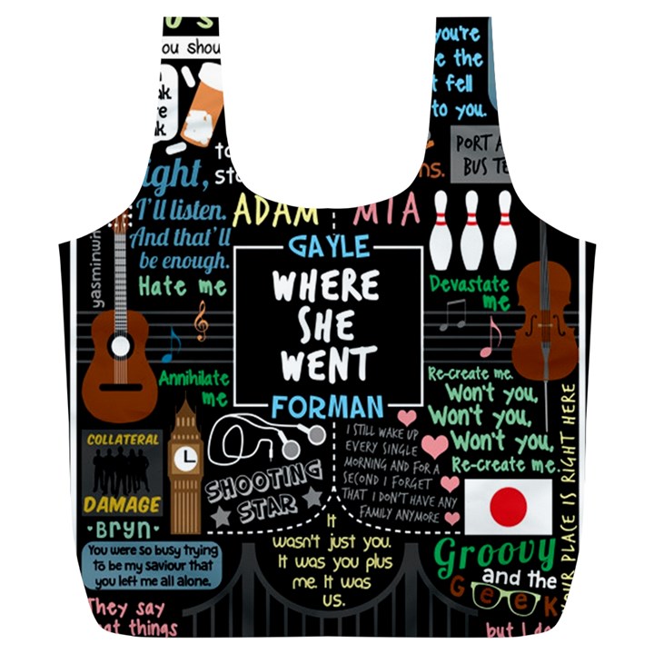 Book Quote Collage Full Print Recycle Bag (XL)