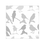 Bird Watching - Greyscale Small Satin Scarf (Square) Front