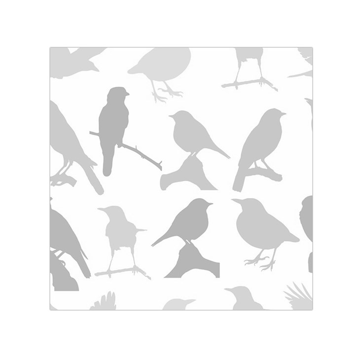 Bird Watching - Greyscale Small Satin Scarf (Square)