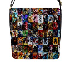 Comic Book Images Flap Closure Messenger Bag (l) by Sudhe