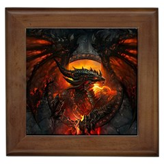 Dragon Legend Art Fire Digital Fantasy Framed Tiles by Sudhe