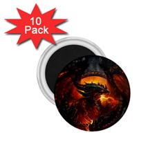 Dragon Legend Art Fire Digital Fantasy 1 75  Magnets (10 Pack)  by Sudhe