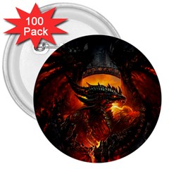 Dragon Legend Art Fire Digital Fantasy 3  Buttons (100 Pack)  by Sudhe