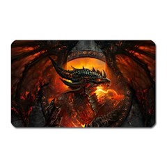 Dragon Legend Art Fire Digital Fantasy Magnet (rectangular) by Sudhe