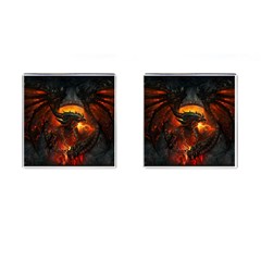 Dragon Legend Art Fire Digital Fantasy Cufflinks (square) by Sudhe