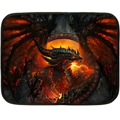 Dragon Legend Art Fire Digital Fantasy Fleece Blanket (mini) by Sudhe