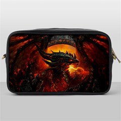 Dragon Legend Art Fire Digital Fantasy Toiletries Bag (one Side) by Sudhe