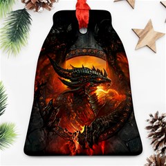 Dragon Legend Art Fire Digital Fantasy Bell Ornament (two Sides) by Sudhe