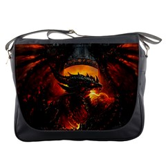 Dragon Legend Art Fire Digital Fantasy Messenger Bag by Sudhe