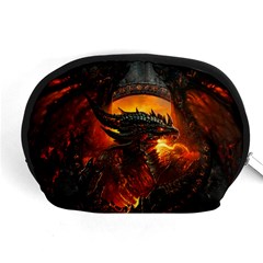 Dragon Legend Art Fire Digital Fantasy Accessory Pouch (medium) by Sudhe