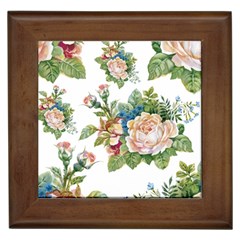 Summer flowers pattern Framed Tiles