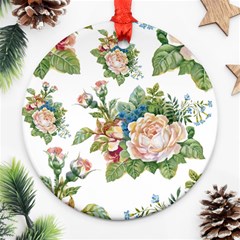 Summer flowers pattern Round Ornament (Two Sides)