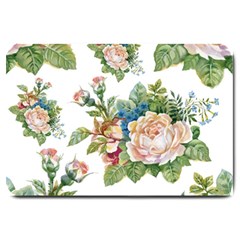 Summer flowers pattern Large Doormat 