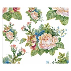 Summer flowers pattern Double Sided Flano Blanket (Small) 